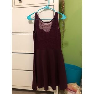 Burgundy lace top Tobi dress